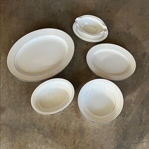 Noritake Ivory China Elegant White Dinnerware Set